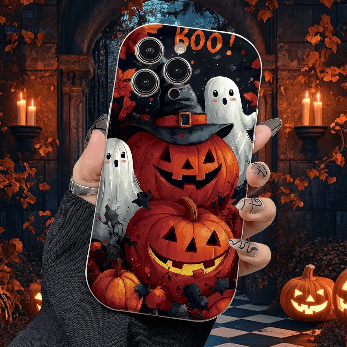 Cute Ghost Pumpkin Witch Hat Phone Case For Samsung Galaxy A55 A57 S26 S25 Ultra S23 Plus A55 A37 A36 A06 A07 A17 A27 A15 Cover