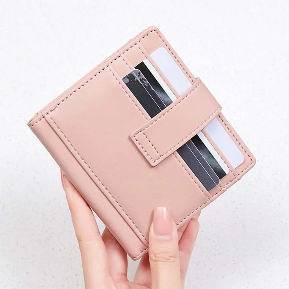 Versatile Portable RFID Protection Wallet PVC Multiple Card Short Folding Purse Antimagnetic Korean Style PU Card Bag School