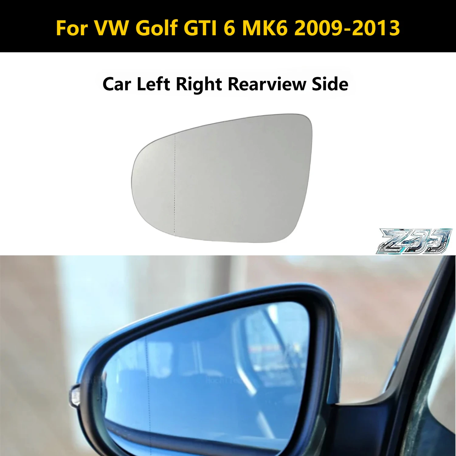 

New For VW Golf GTI 6 MK6 2009-2013 Car Left Right Rearview Side Wing Mirror Glass Durable Exterior Part Wide Angle Rear View
