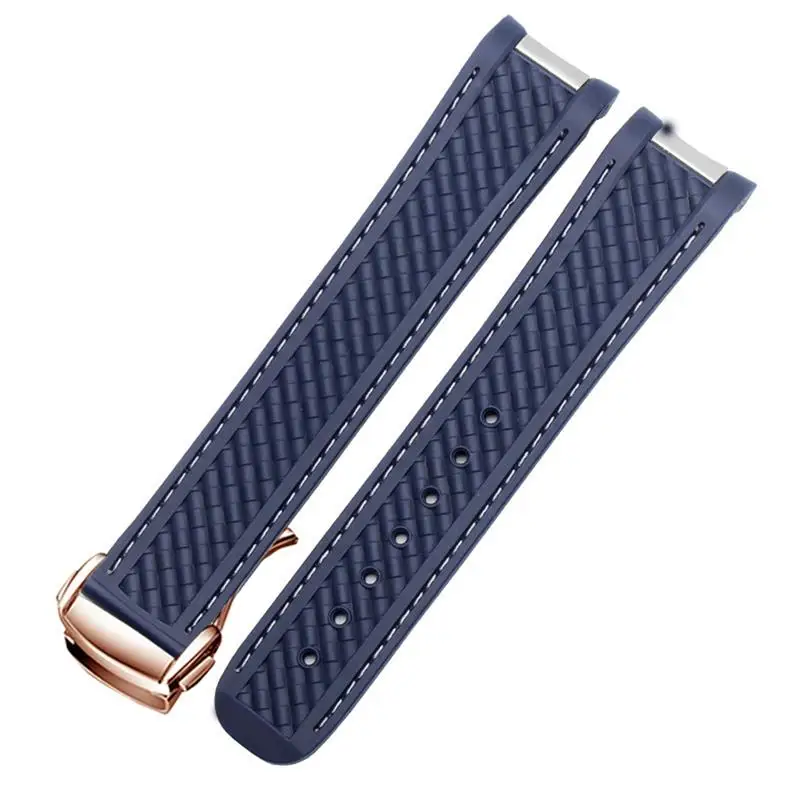 SCHIK For Omega Seamaster 300 AT150 Aqua Terra Ultra Light 8900 Series 20mm Silica Gel Watchband