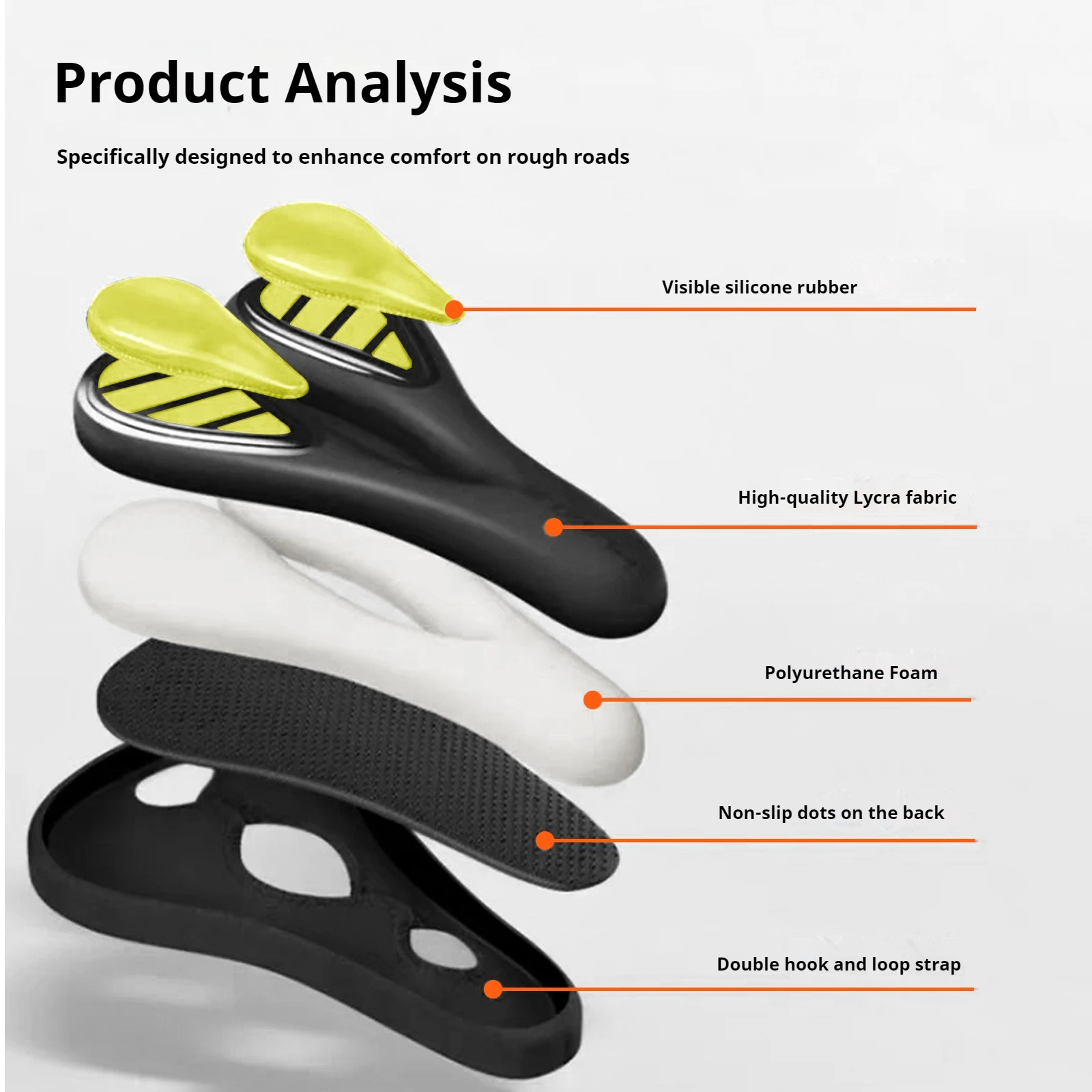 غطاء سرج دراجة سميك مقاوم للماء من ENLEE مناسب للدراجات على الطرق والجبال، مريح للغاية يمنع آلام المؤخرة