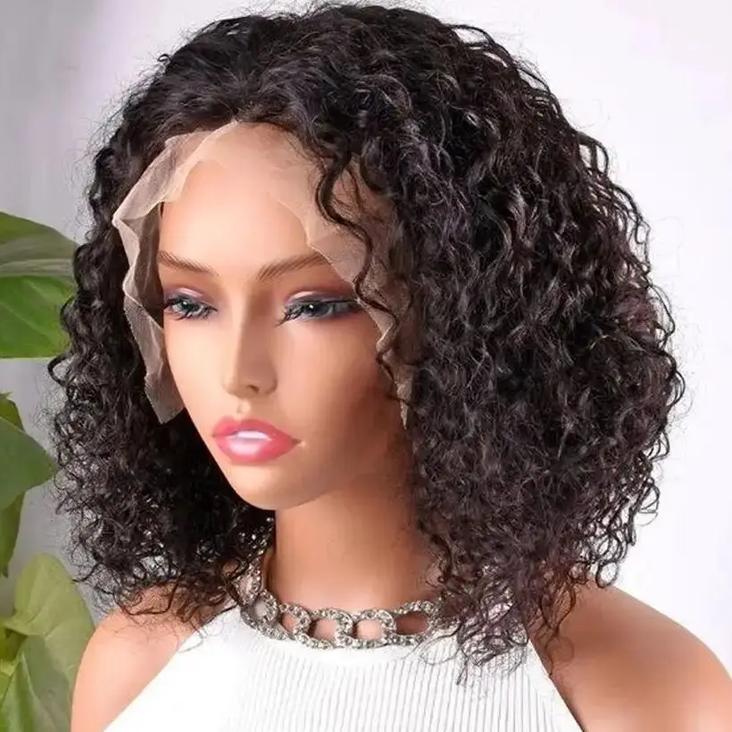 

16A 100% Remy Hair Curly Bob Wigs Human Hair 13x4 Lace Frontal Human Hair Wigs HD Transparent Lace Front Wigs For Women 180%