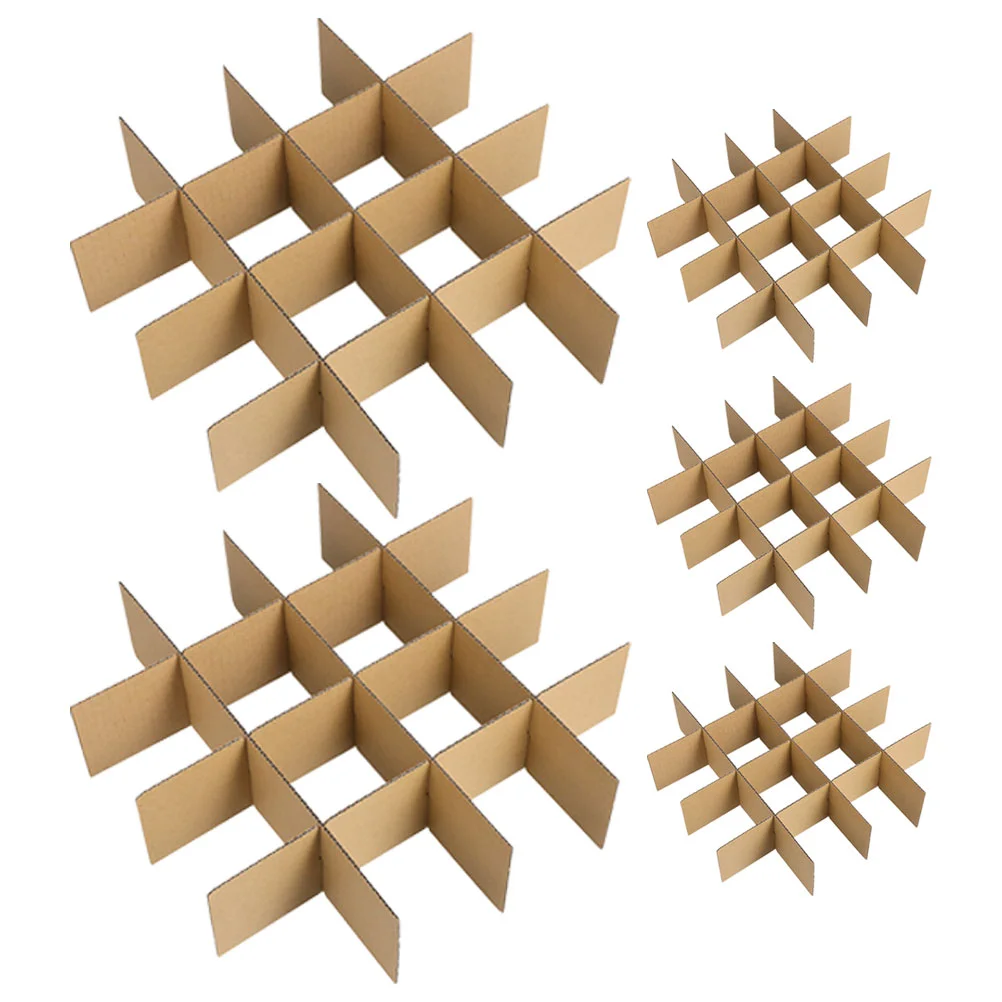 

5 Pack Cardboard Box Dividers 335x335x80mm Grid Design for Safe Transport Packaging Supplies Moving Kit