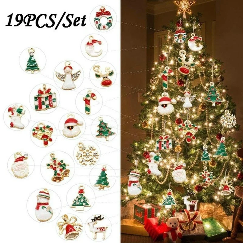 19Pcs/Set Christmas Hanging Ornaments DIY Pendants Tree Xmas Decor Home Decor