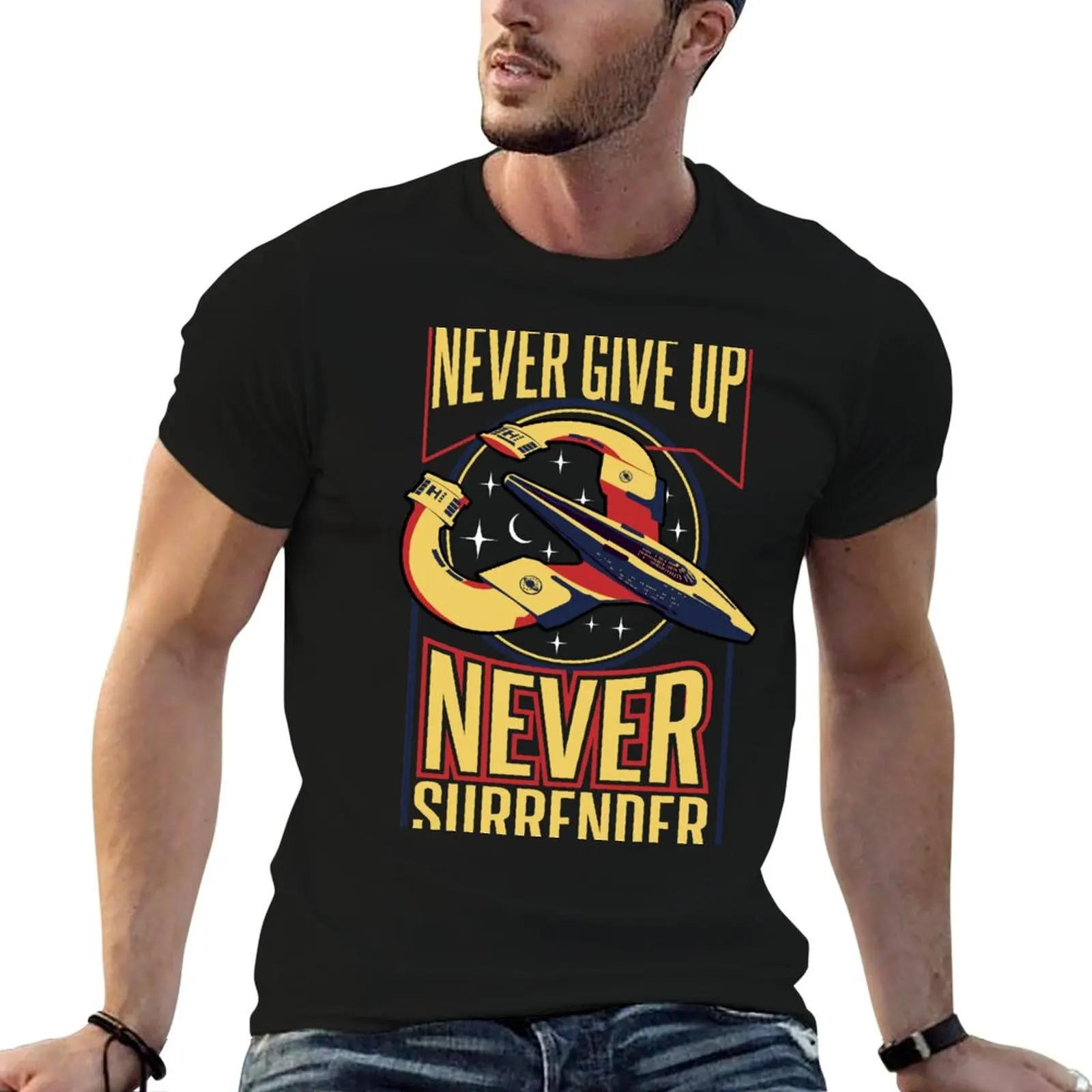 NSEA Protector Never Give Up Never Surrender v2 T-Shirt Sports Casual Breathable Tee Shirt