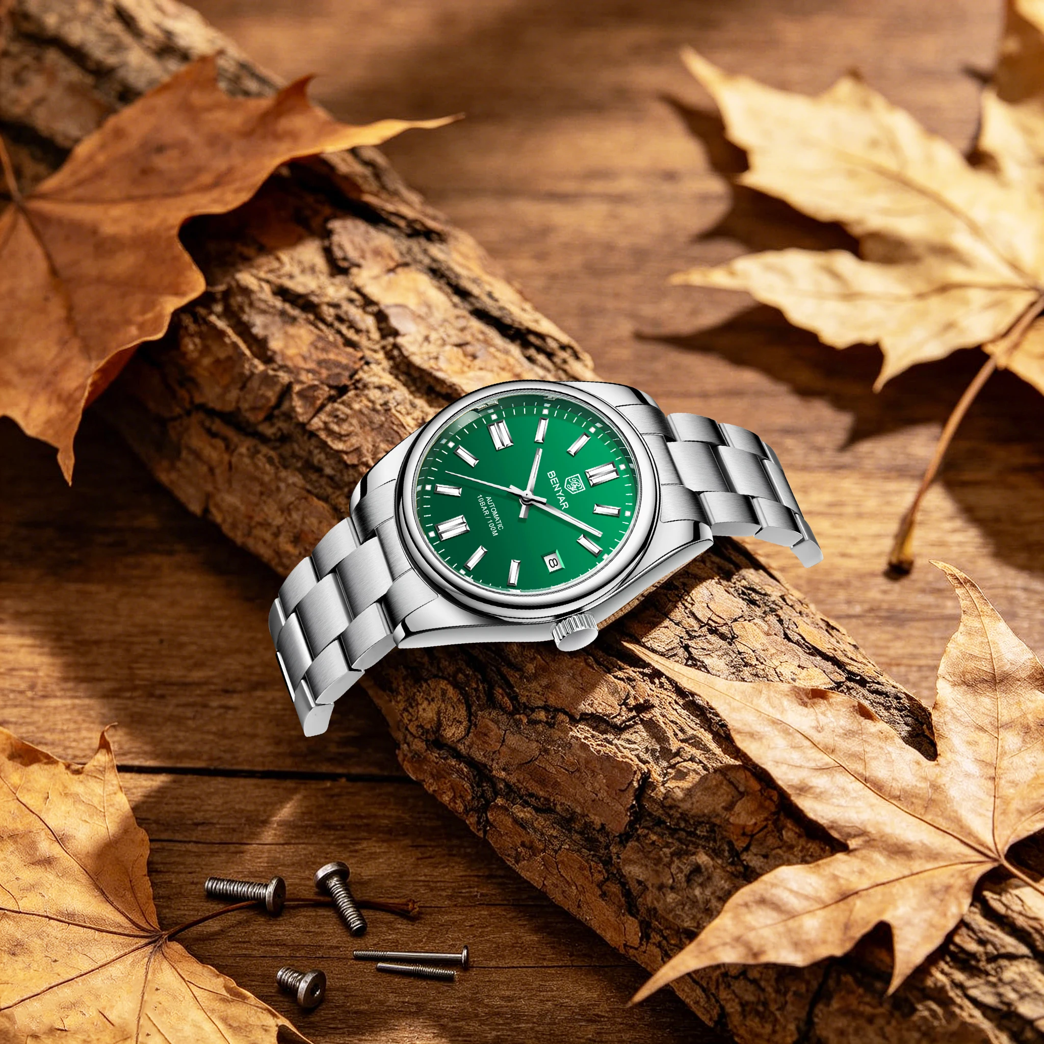 BENYAR Men's High-End Luxury Item Mechanical Watch  Stainless Sapphire Calendar Diving Luminous Watch Exclusive Limited Edition