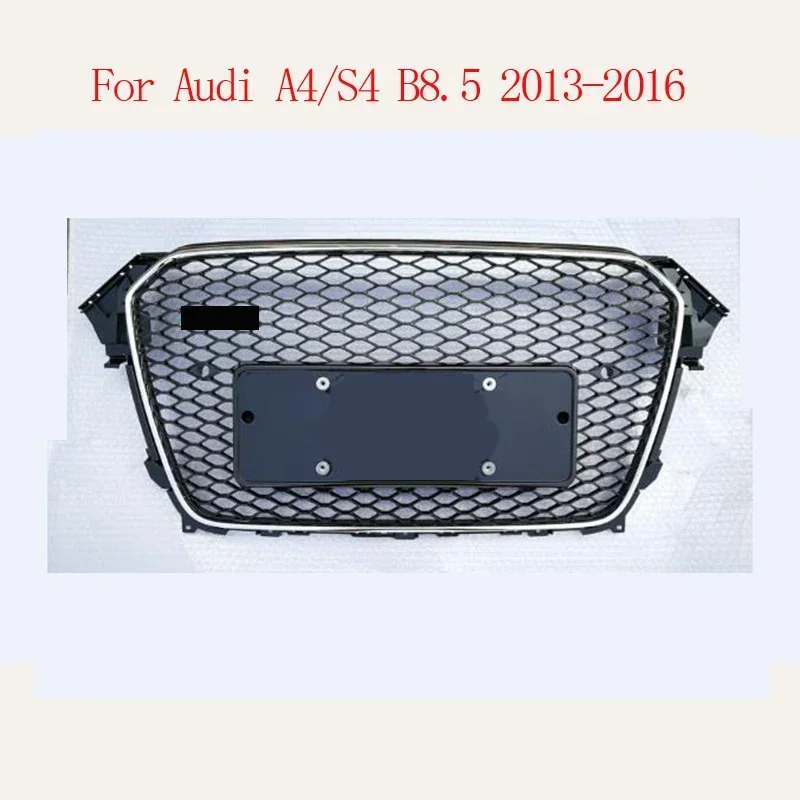 Parrilla de capó de panal de malla hexagonal deportiva delantera estilo RS4 para Audi A4/S4 B8.5 2013-2016 accesorios de coche sin emblema