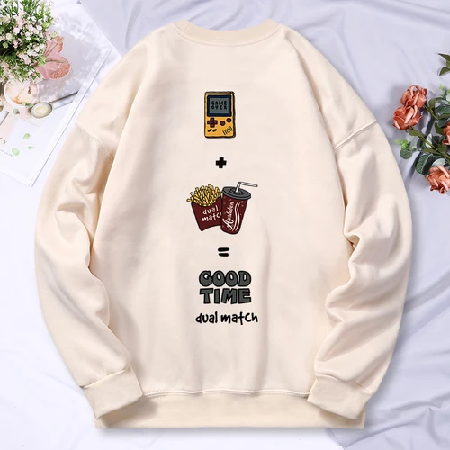 주말 해피 타임 아메리칸 레트로 하라주쿠 후디, 남성 여성 캐주얼 풀오버 패션 스웨터, 가을 플리스 루즈 의류