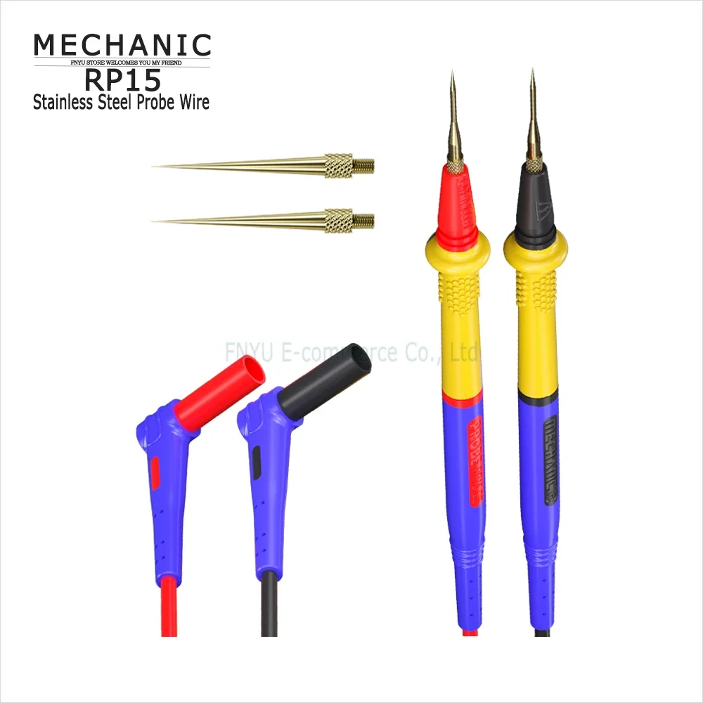 Multimeter Pen MECHANIC RP15 Stainless Steel Probe Wire Convertible Gold-plated Needle 0.1mm Probe Test Pen Universal Multimeter