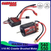 Surpass Hobby 550 540 5-slot 10T 12T 13T 16T 20T Brushed Motor 60A 80A ESC for 1/10 RC Crawler Car HSP HPI Tamiya FS Kyosho