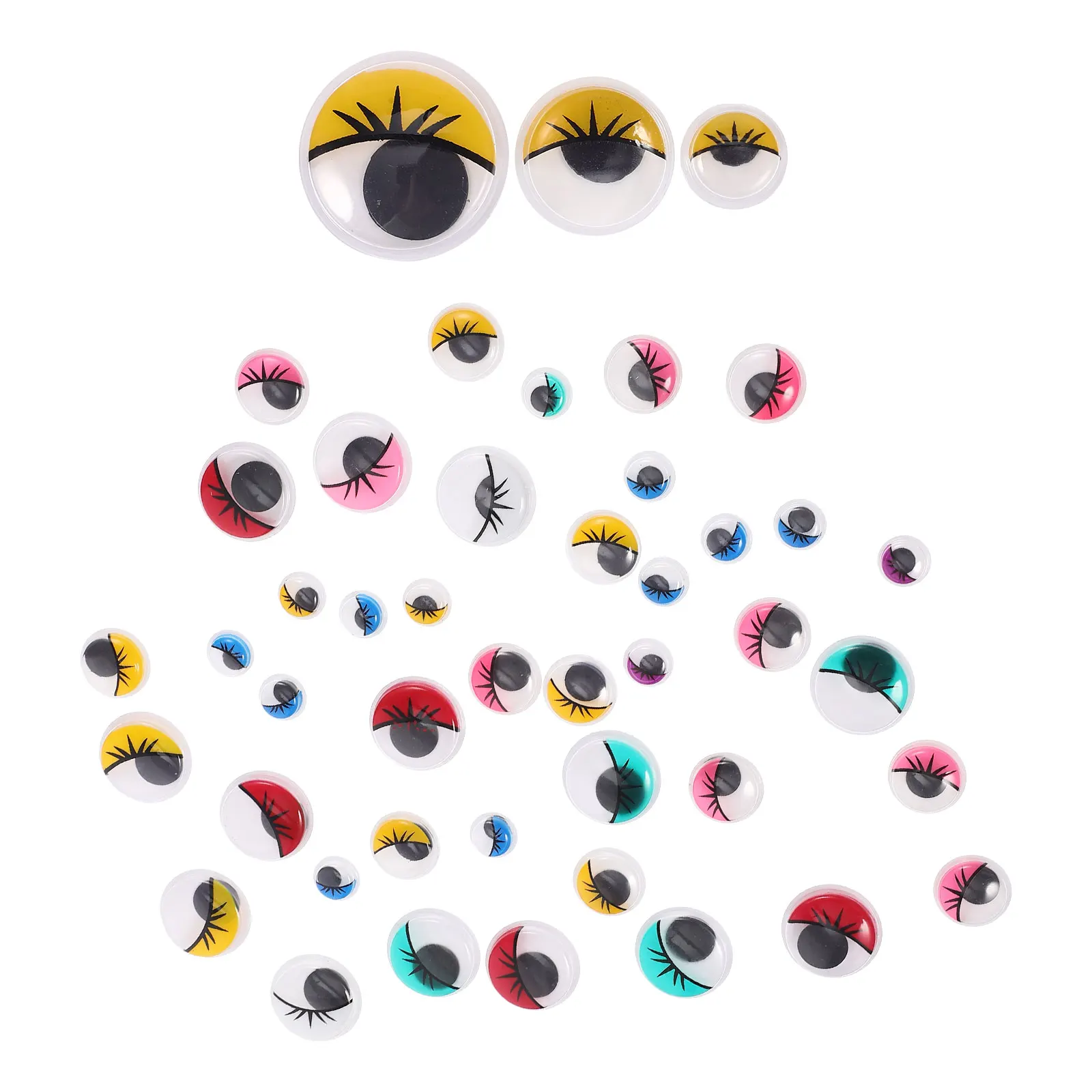 

84 Pcs Colorful Moving Eyes Eyeball Stickers Eyeballs Applique Door Decal Plastic Craft Self Adhesive for Crafts