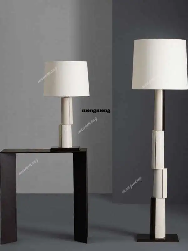 

Handmade leather stacking living room floor lamp simple retro bedroom study hotel model room sales villa desk lamp