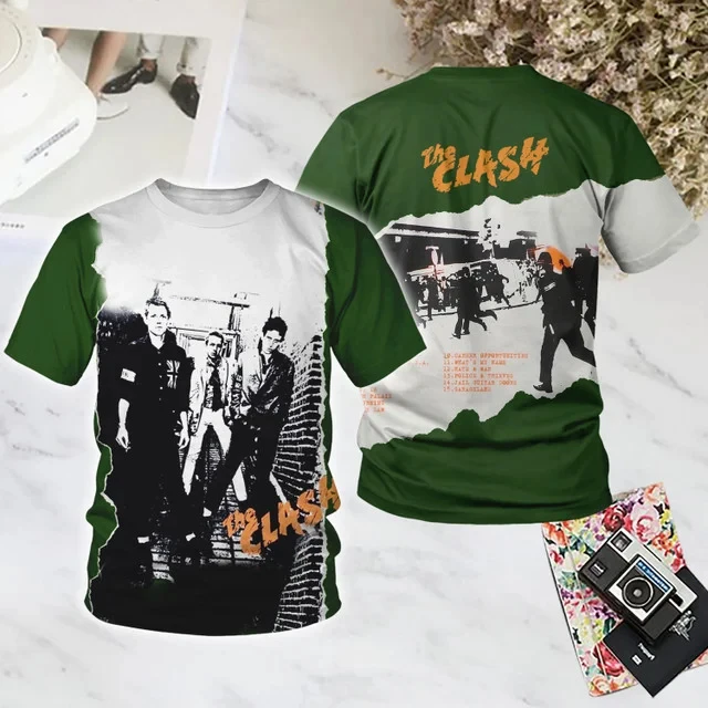 Hot Rock 3D Clash Print Men's T-Shirt - Summer Street Casual Style - Suitable for Daily Casual Wear and Fitness Exercises