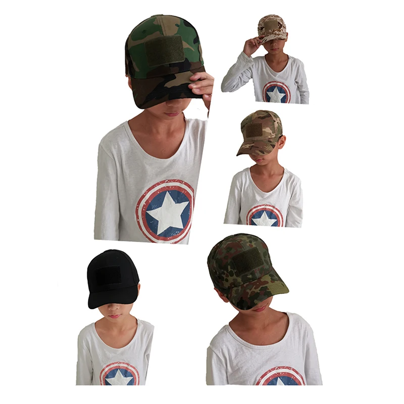 8-14 Years Children Camping Camouflage Sniper Baseball Cap Hunting CS Wargame Kids Boy Girl Tactical Caps Airsoft Accessories