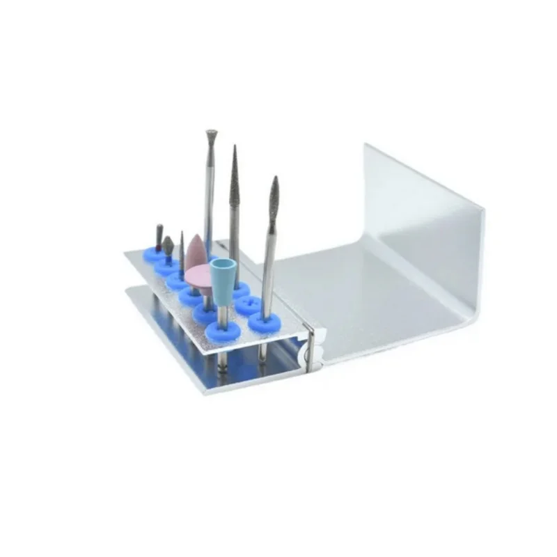 حامل أزيز الأسنان عالي السرعة ومنخفض السرعة لأداة العناية بالفم الطويلة صندوق معدني للتطهير 12 فتحة