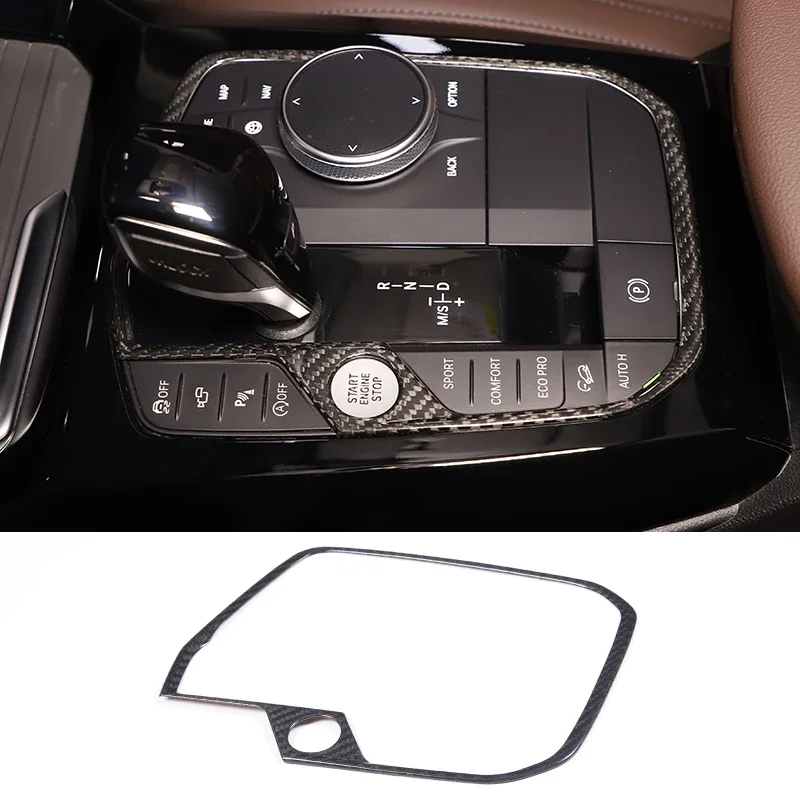 غطاء لوحة تروس السيارة من ألياف الكربون الحقيقية ملصق الكسوة لسيارات BMW 1 2 3 4 8 Series F40 F44 G20 G22 G14 G15 G16 2019-2023 ملحق
