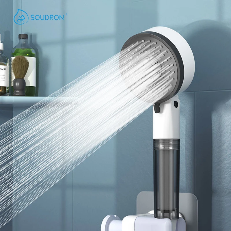 Filter beautys skin boosting showerhead, one click water stop and rain shower set, handheld showerhead