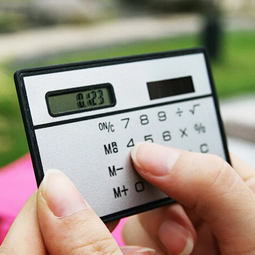 

1Set Mini Solar Calculator Ultra-Thin Design Plastic Touch Panel No Needed Compact for School Office Daily Use