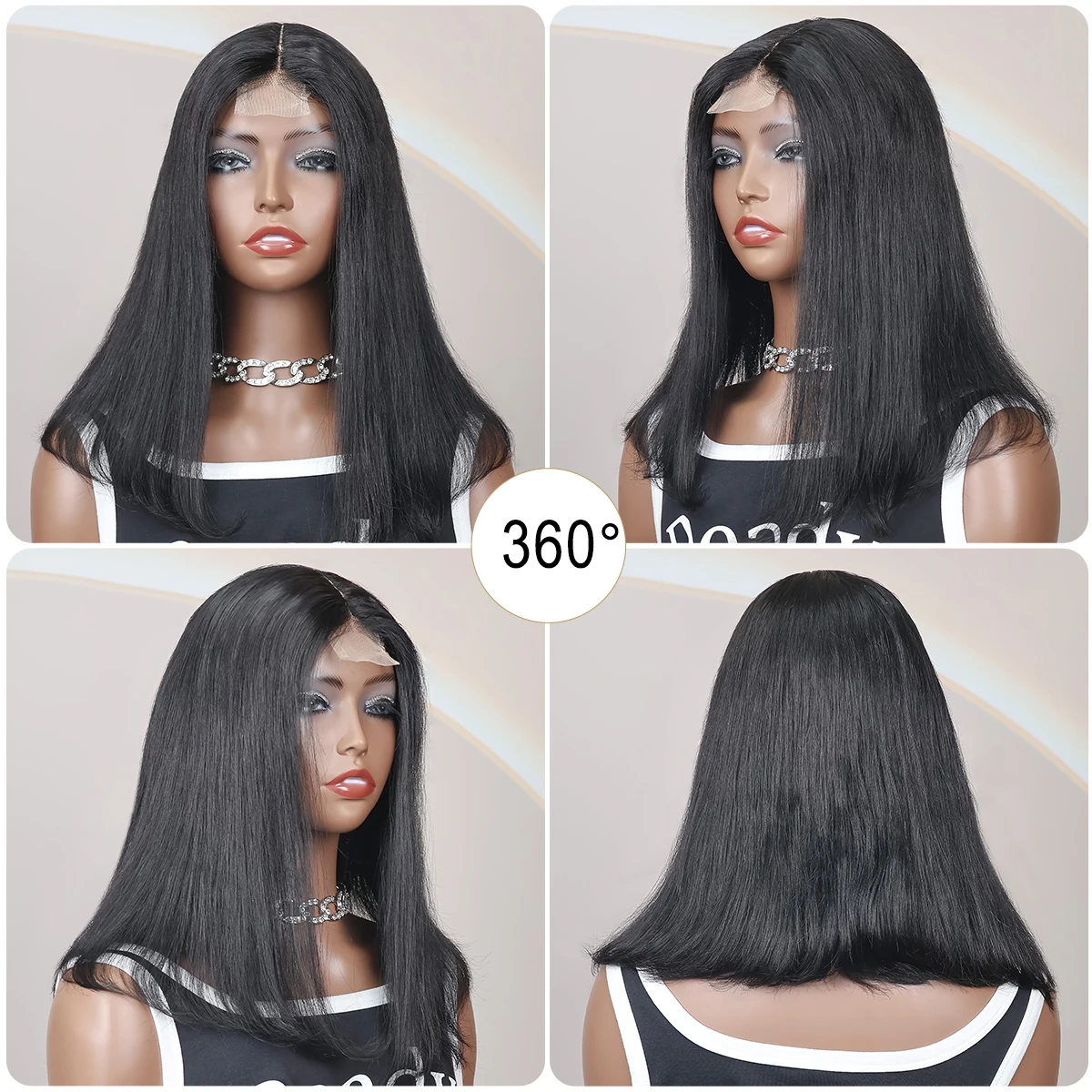 Bone straight bob wig