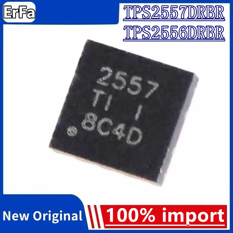 10PCS 100% New l TPS2557DRBR TPS2556DRBR 2557 package SON-8 silk screen TPS2556DRBR 2556 oad driver chip