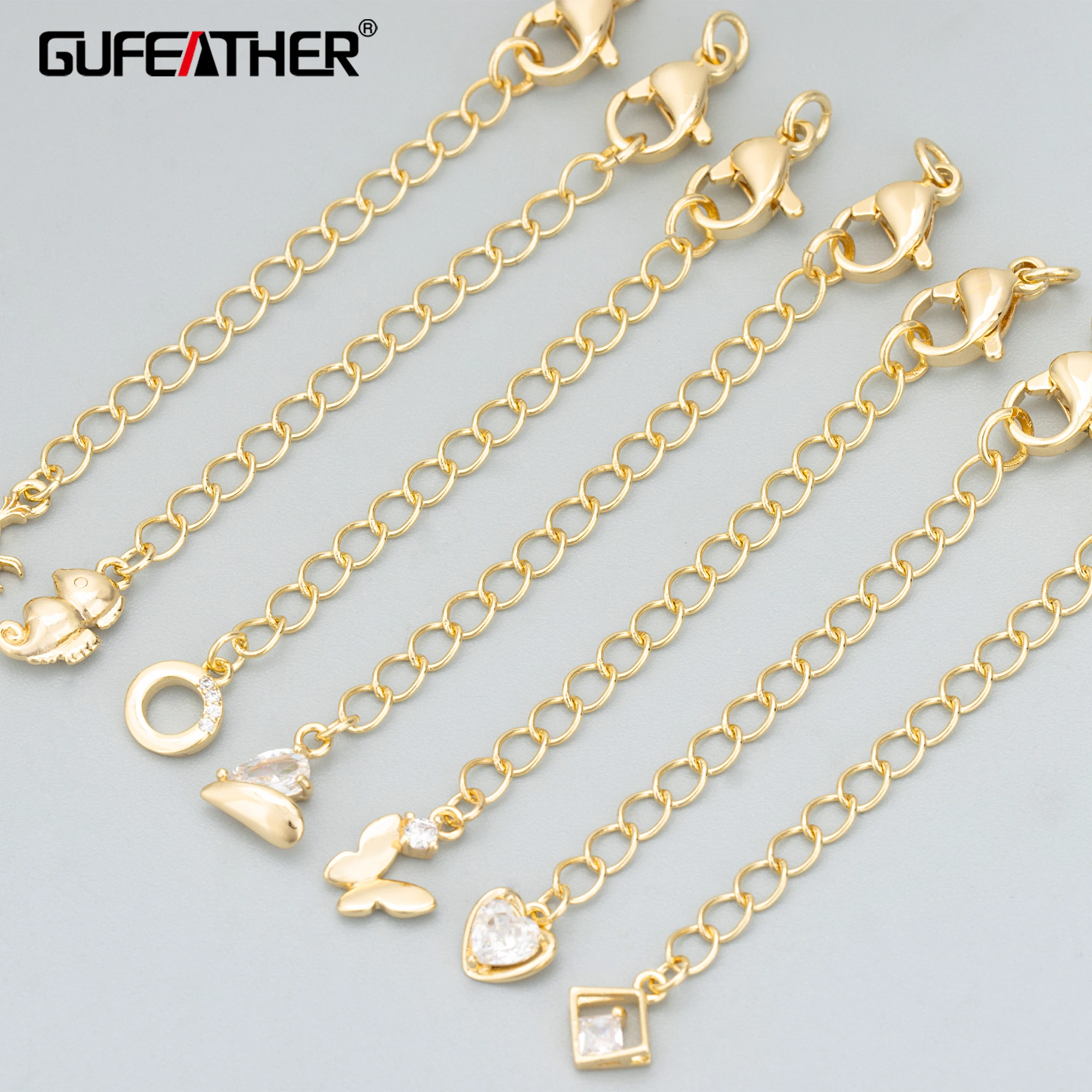 

GUFEATHER ME38,jewelry accessories,18k gold rhodium plated,copper,hand made,charms,jewelry making,extended chain,6pcs/lot