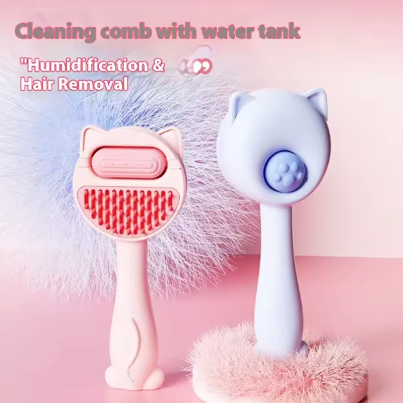 Haustierkamm mit Wassertank für Hunde und Katzen, entfernt lose Haare, offene Kammklinge für die Fellpflege.
