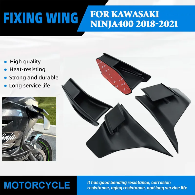 

Motorcycle Side Winglet Front Aerodynamic Wing Spoiler Fixed Wing Fairing Side Panel For Kawasaki Ninja 400 Ninja400 2018-2021