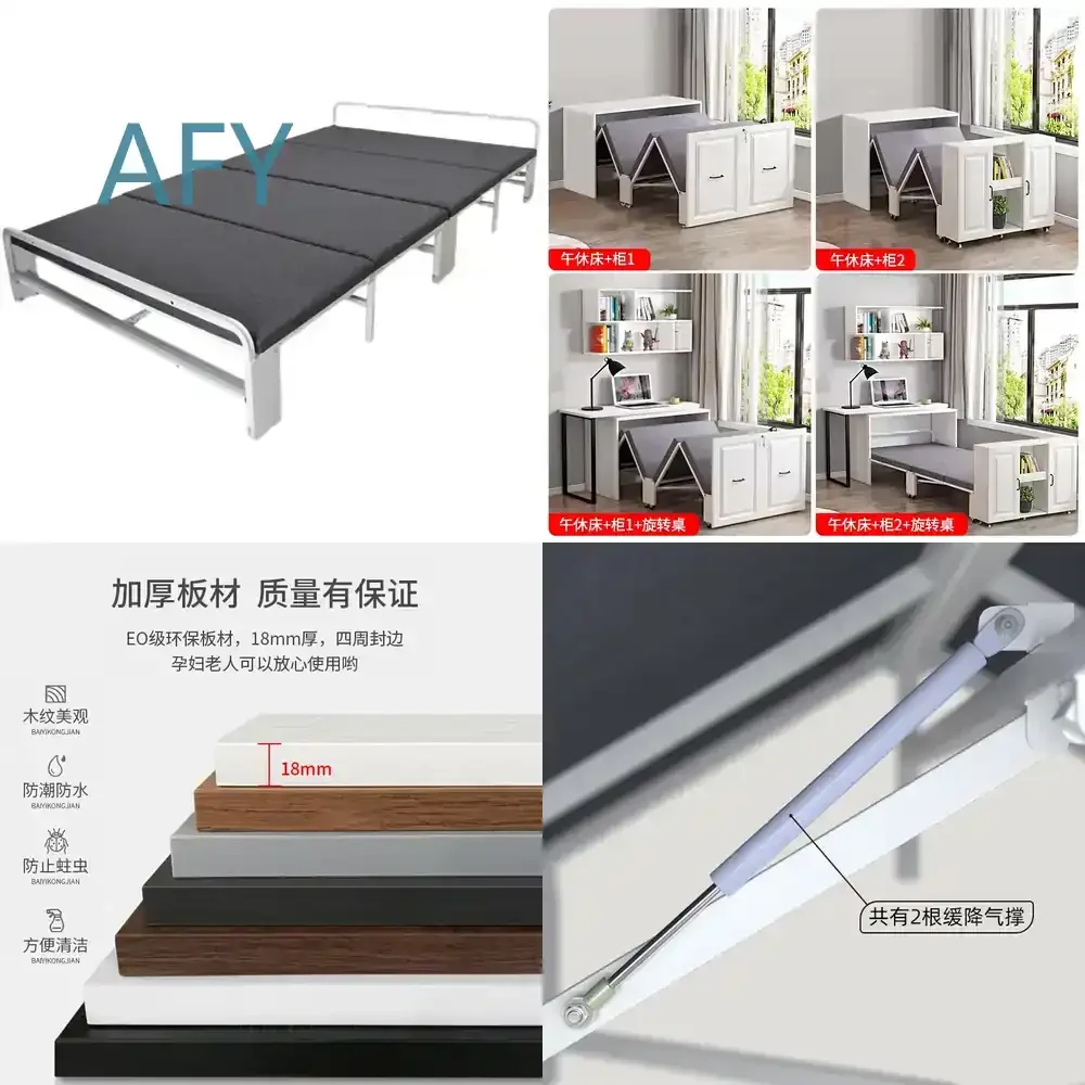 Multifunctional Living Room Study Desk Bookcase Wardrobe Invisible Bed Folding Bed Cabinet Integrated Dual-Purpose Balcony