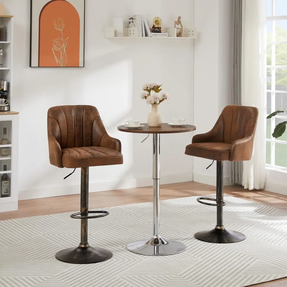 

Bar Stoolss Set of 2, Adjustable Counter Height Bars stools with Back and Arm, Swivel Bars Chair Stoolss, Bar Stools