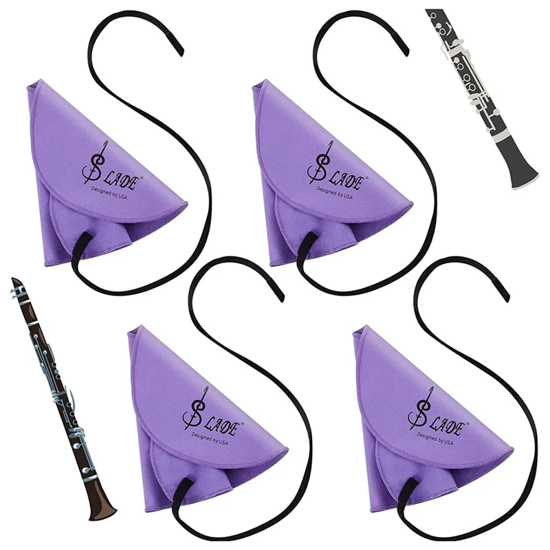 

SLADE 4 Pcs Clarinet Swab Clarinet Cleaning Cloth Pull Through Swab Cleaner Cloth for Inside Tube Suitable Clarinet Flute Sax