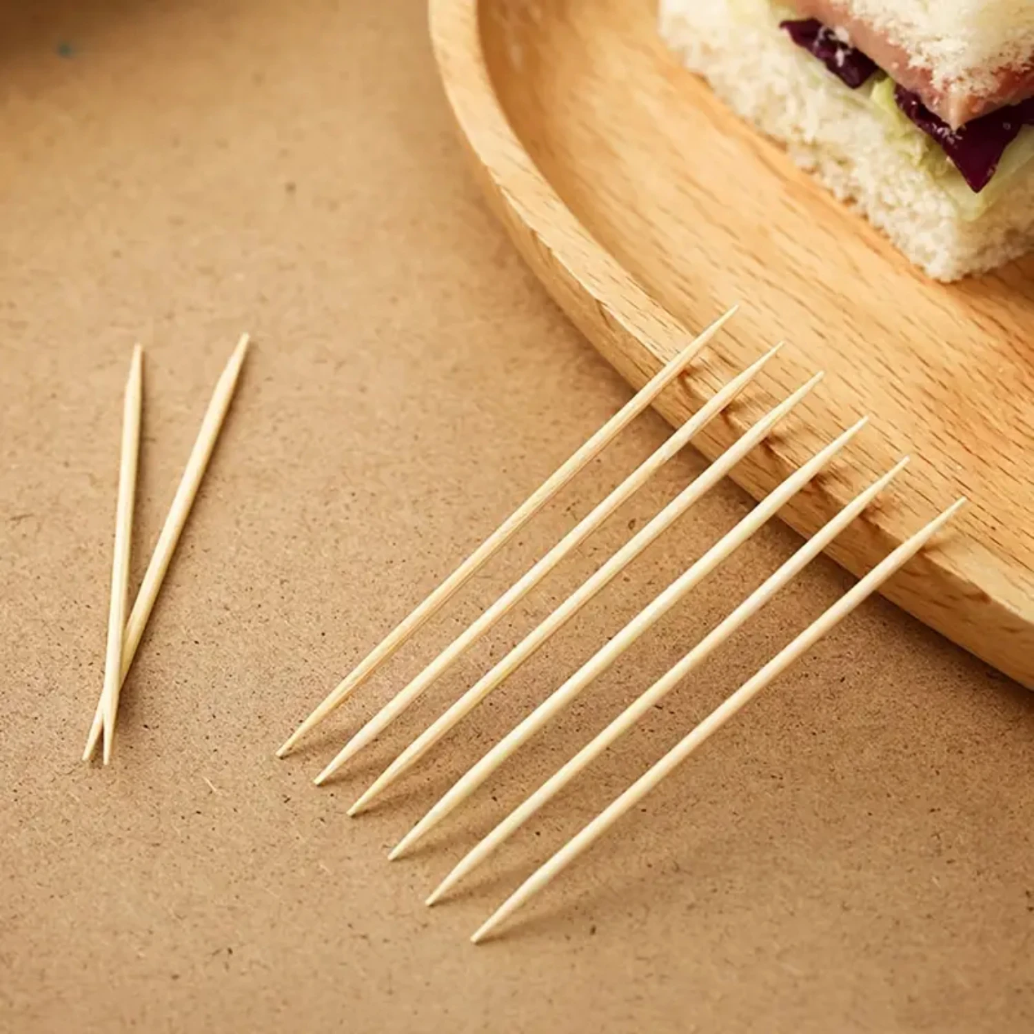 Palitos de bambu de ponta dupla para uso doméstico - Pacote conveniente de 200/400/600 unidades para uso doméstico - Palhetas de frutas descartáveis para festas e Sn