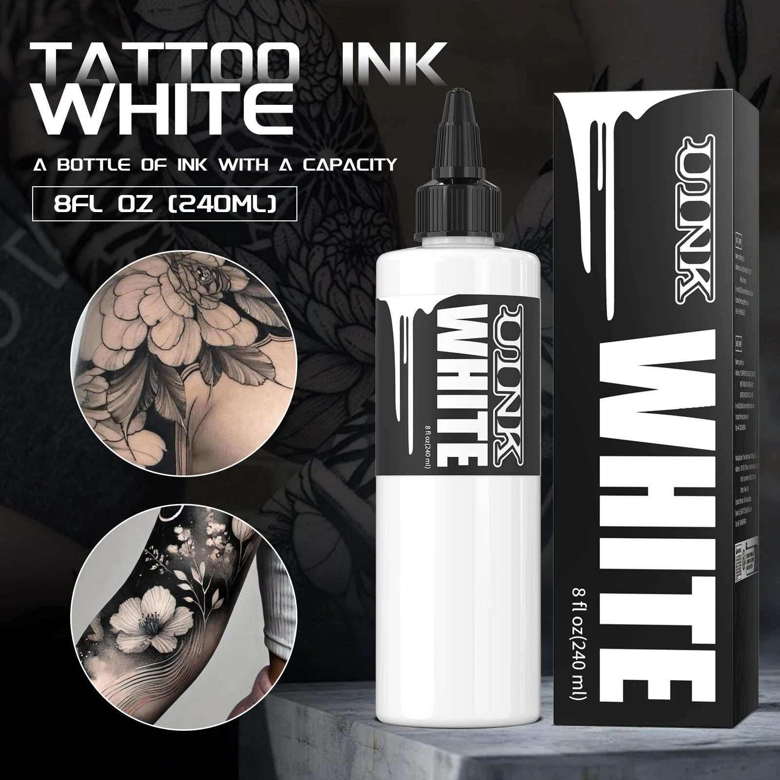 DQFART 240ml Triple Black/Withe Professional Tattoo Ink For Permanent Semi-permanent Skin Body Art Pigment Tattoo Supplies - Image 4