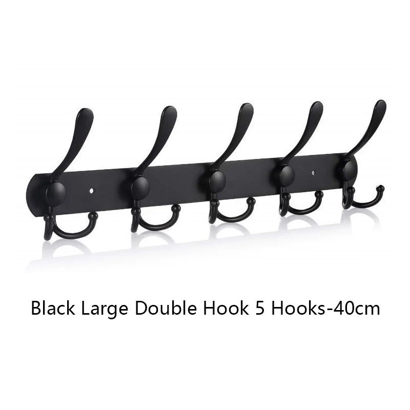 Black Stainless Steel Robe Hooks Towel Rack White Robe Hooks Nail Wall Rack Bathroom Hotel Door Back Clothes Hooks