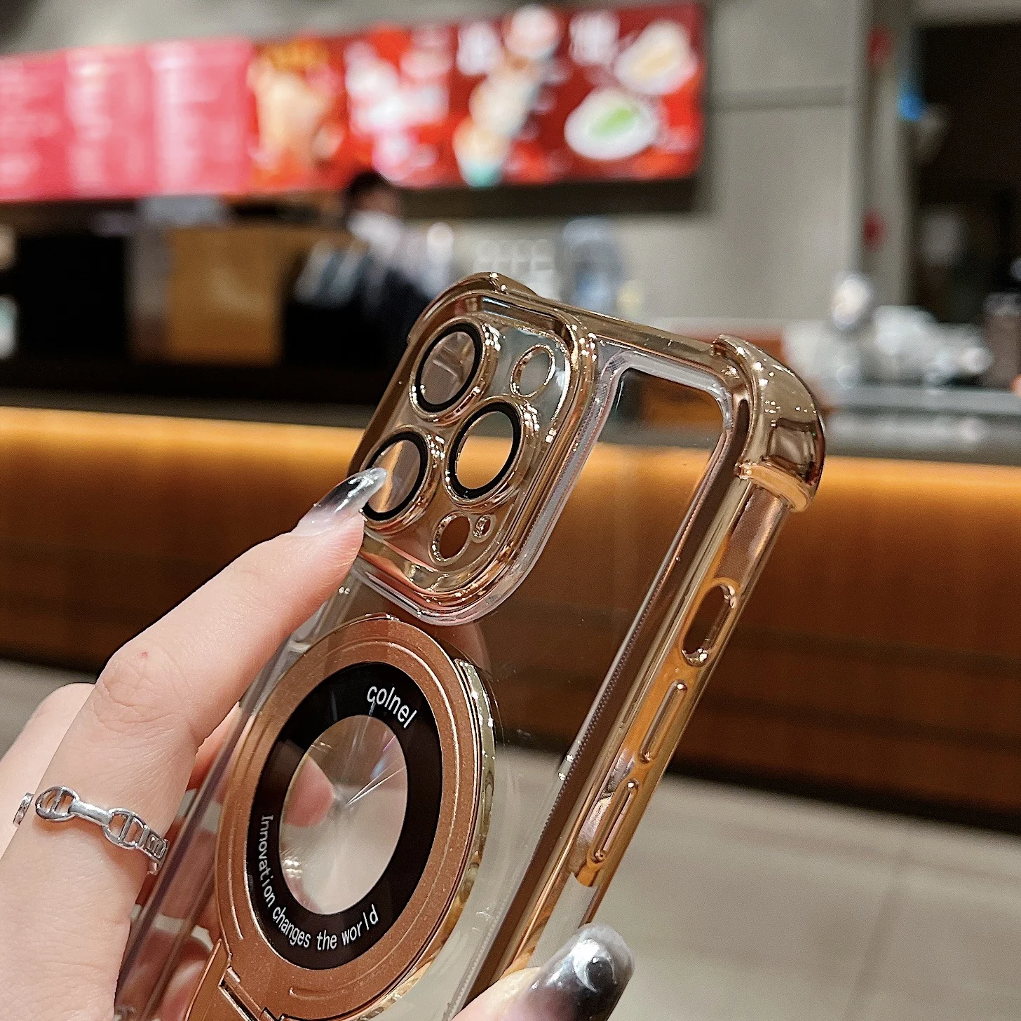 Moda chapeamento suporte magnético caso para iphone 17 16 15 14 13 12 pro max caso com suporte capa à prova de choque para magsafe