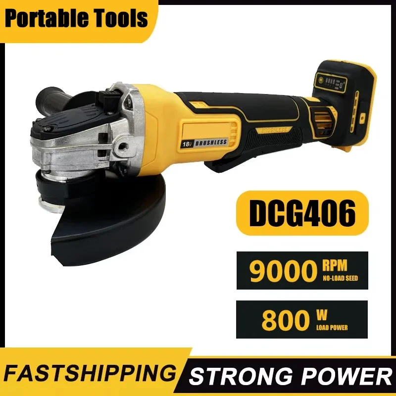 Fit Dewalt DCG406 125MM Borstelloze Haakse Slijper 9000 RPM Draadloze Snijmachine Impact Polijstmachine Machine Oplaadbare Power Tool