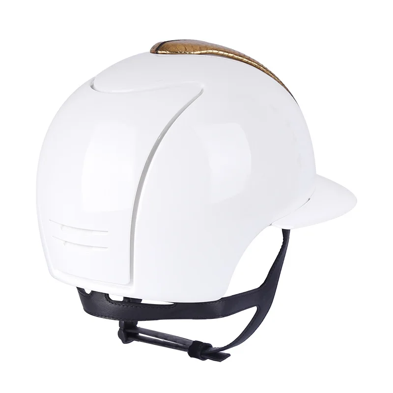 Helmet, equestrian helmet, large brim, white, harness