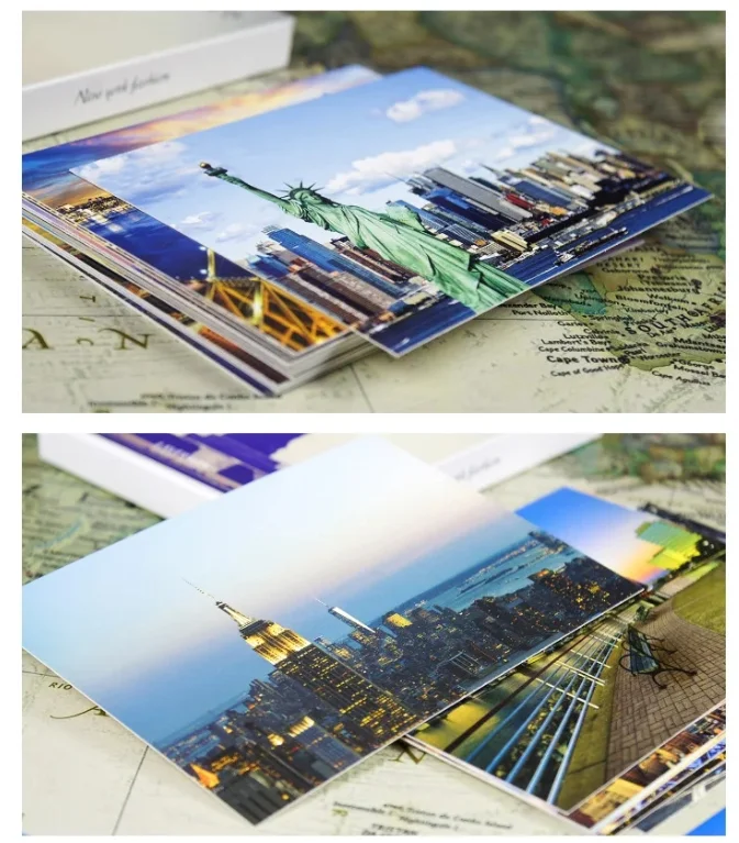 30 Sheets New York Landscape Postcards Boxed Wish Greeting Card The Can Be Mailed Message Card For Gift Stationery Student