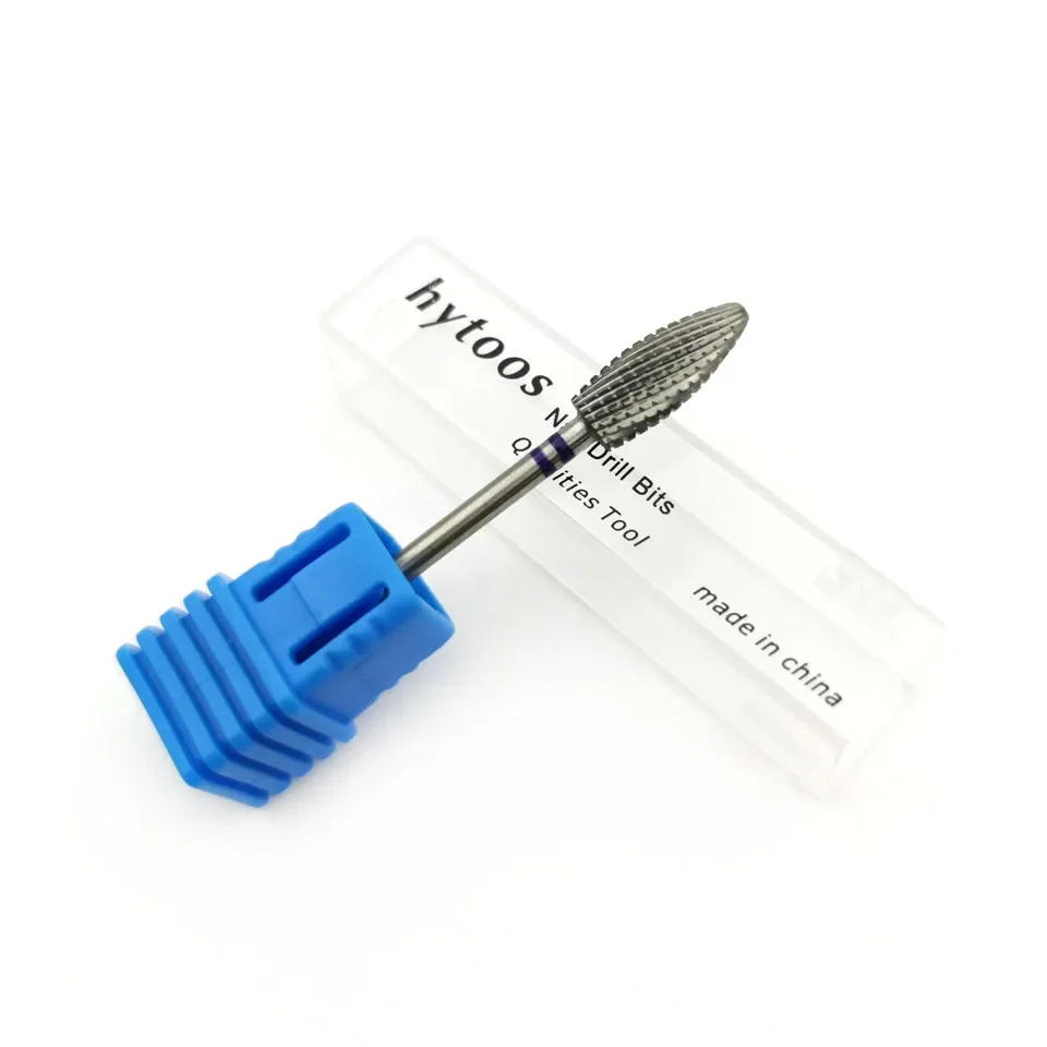 HYTOOS 6 مللي متر لهب بت 3/32 كربيد مسمار مثقاب الخشب قاطعة المطحنة ل مانيكير مسمار الفن معدات أدوات الإكسسوارات #2