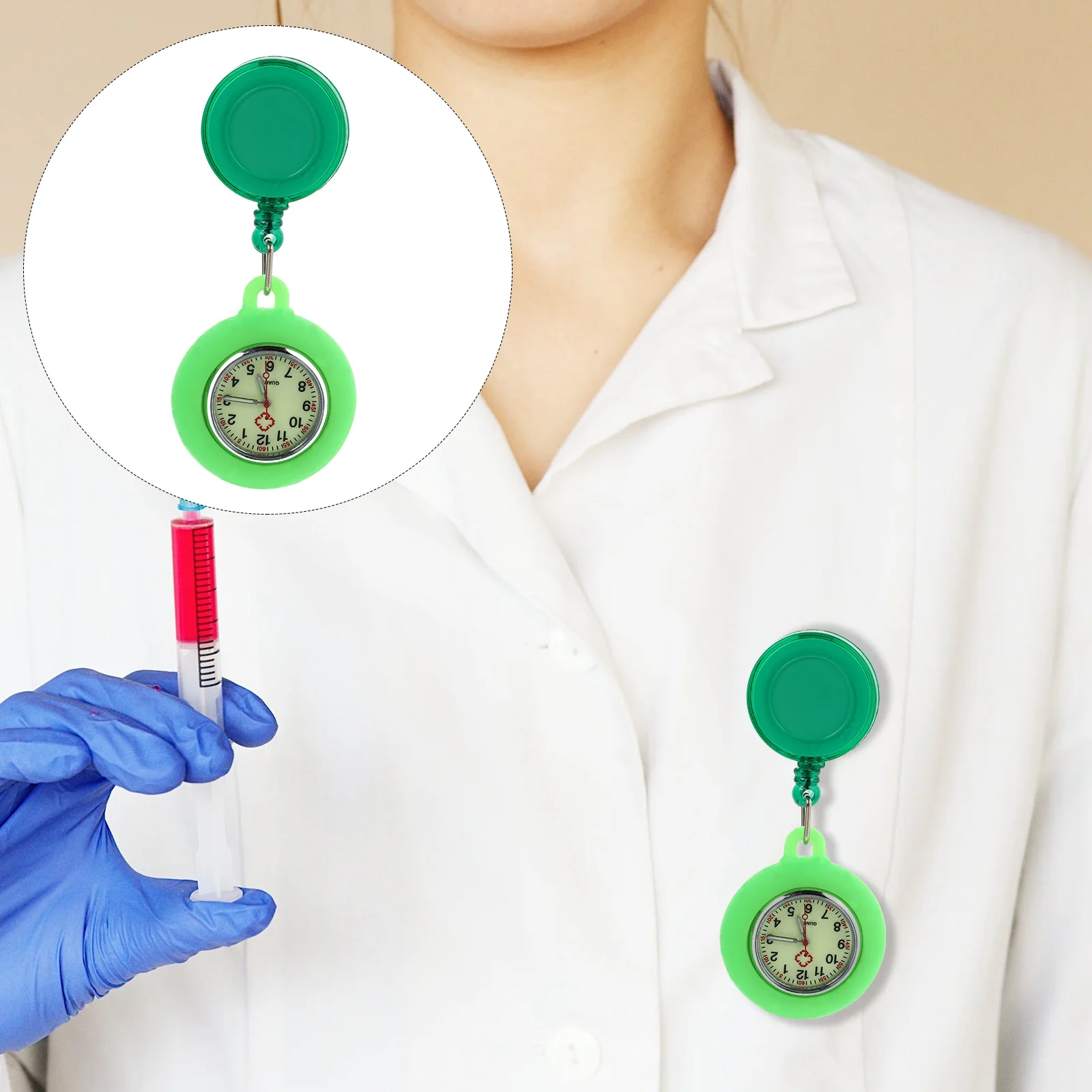 

Nurse Quartz Watch Clip-on Hanging Pocket Watch Lightweight Luminous Night Light Nurse Portable Gift for Hospital Doctors Nurses