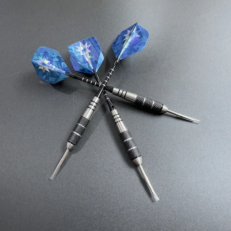 Jeu de fléchettes 3 pièces en métal, aiguilles en acier inoxydable de haute qualité, tiges en aluminium noir, ailettes laser, pour entraînement et divertissement