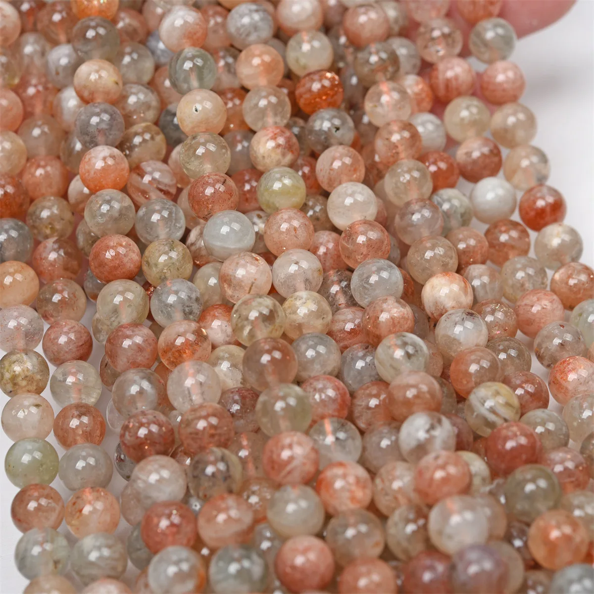 

Natural Arusha Faceted Round Loose Beads Gold Dot Sunstone Bead Semi-finished DIY Jewelry Accessories Wholesale