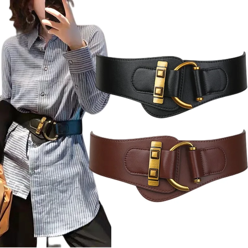 Designer Elastic Belts For Women High Quality Female Waist Stretch Cummerbunds Plus Size Easy Corset Belt For Coat Dress