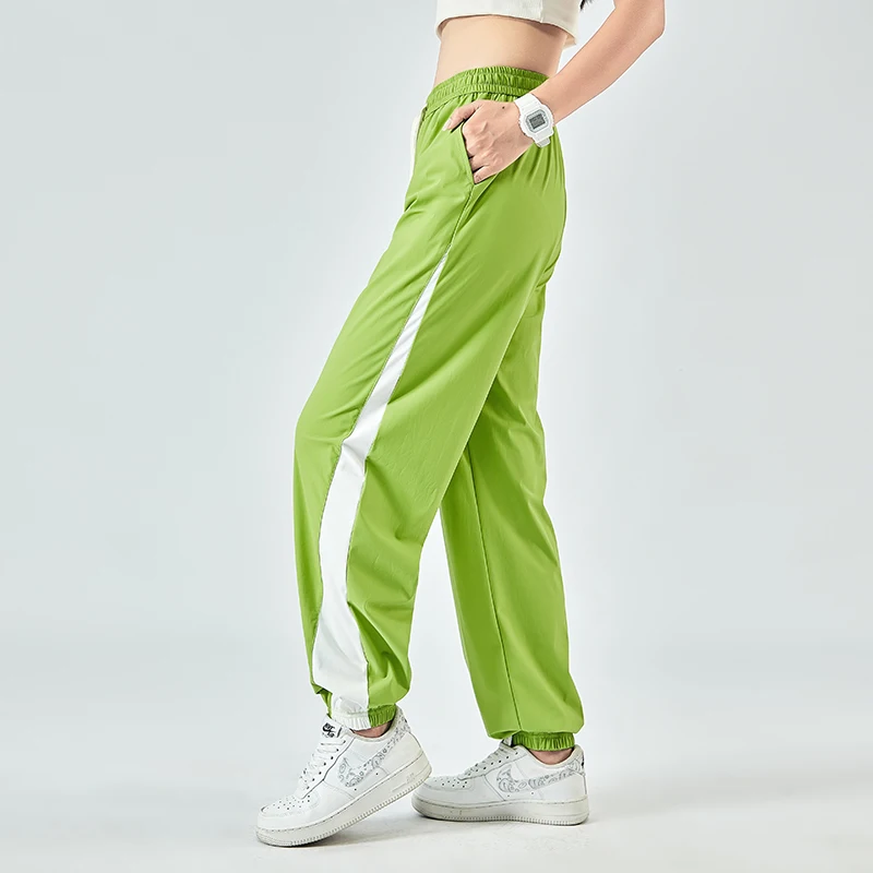 Women Outdoor Hiking Pants Patchwork Mountaineering Full-length Pants Elastic Waist Paratrooper Pants Camping Cycling Trousers