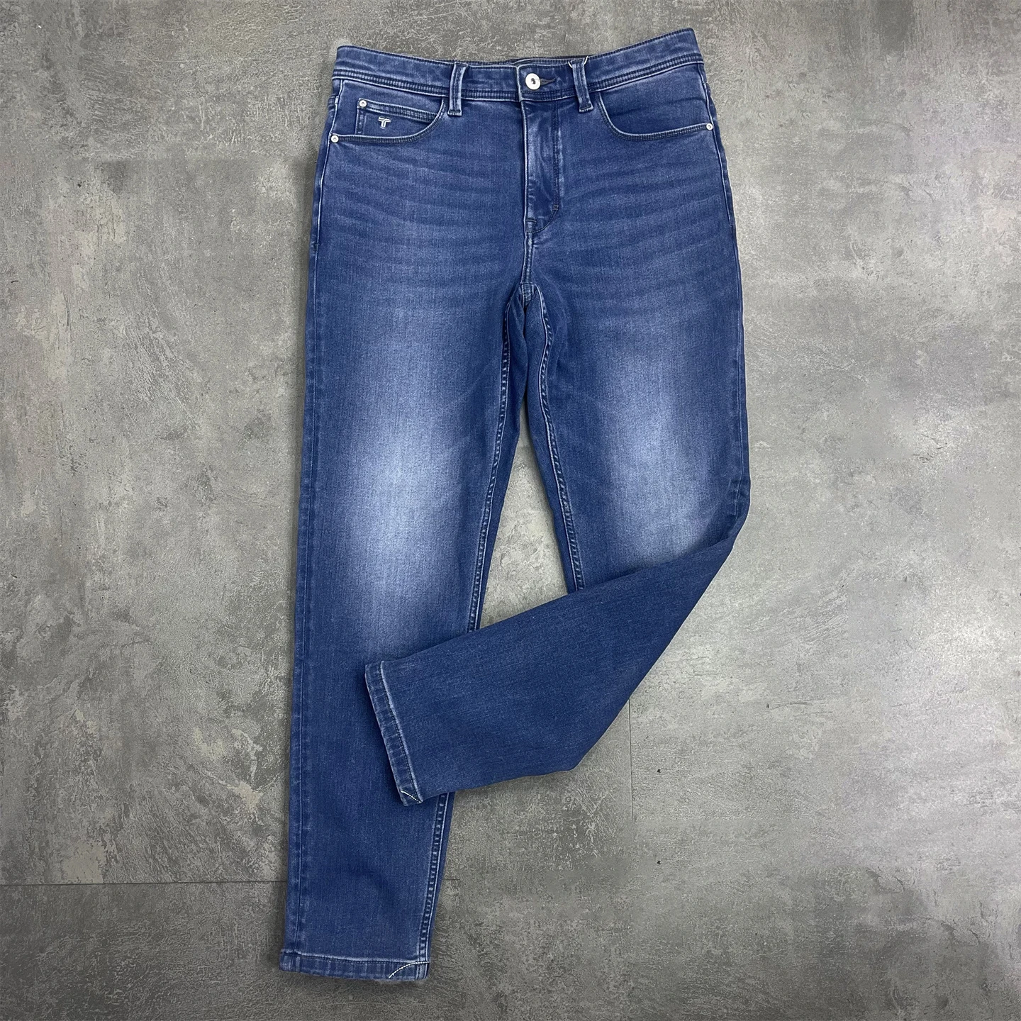 

Warm Wool Men's Autumn Winter Straight Leg Jeans Luxury Waed Denim Long Pants Faion Urban Sle Youth Casual Wear