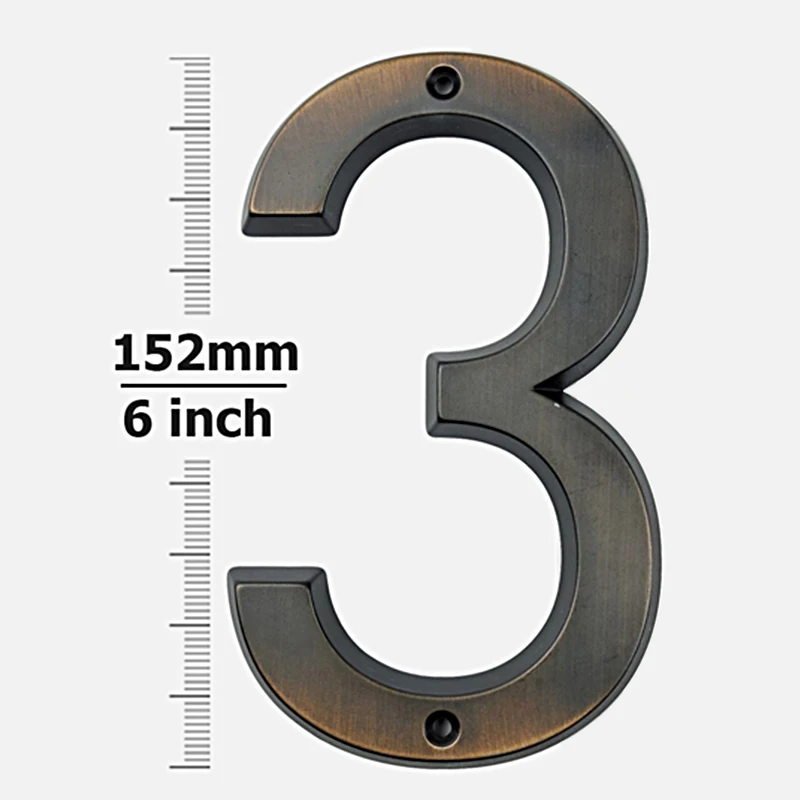 1pc 152 ミリメートル金属家屋番号屋外 6 インチ高齢ブロンズアパートドア番号メールボックスアドレスサイン # 0-9 ネジ付き