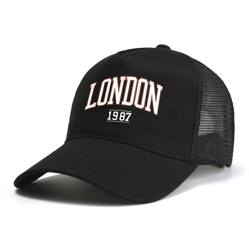 

London 1987 baseball cap Print Men Women Sport caps fashion Casual outdoor mesh Breathable snapback hat adjustable trucker hats