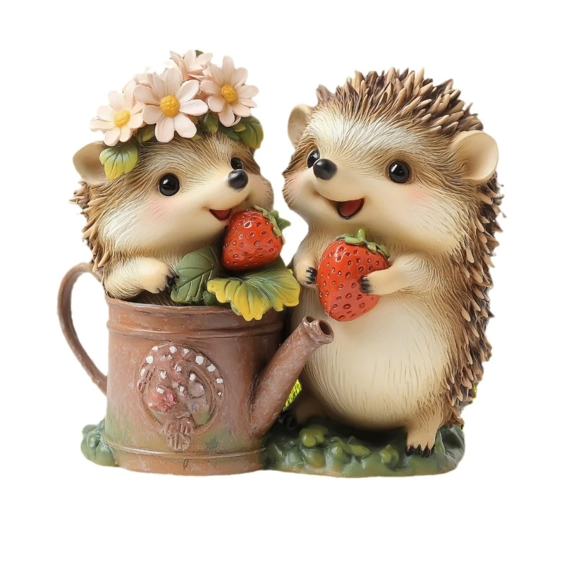 Lovely Hedgehogs Lawn Decoration Stake Weatherproofed Suitable For Gardens Patios And Landscape Markers