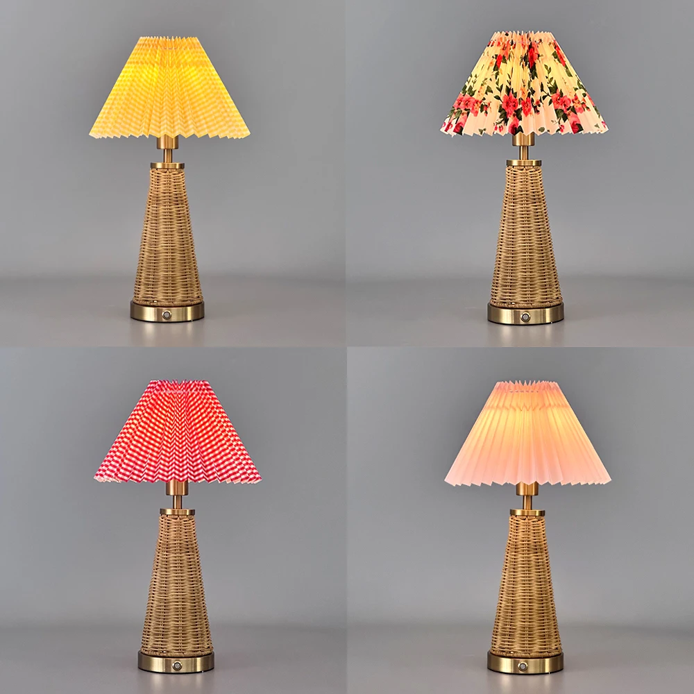 Replacement Lamp Shade Wholesale Table Lamps Restaurant Hotel Living Room 5200mAh Cordless Rattan Table Lamp