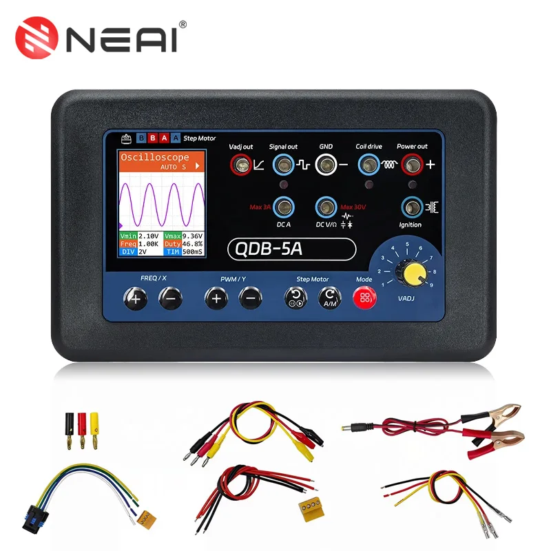 

QDB-5A Ignition Coil Test Injector Tester Car Sensor Tester Oscilloscope PWM Signal Generator Automotive Actuator Drive Detector