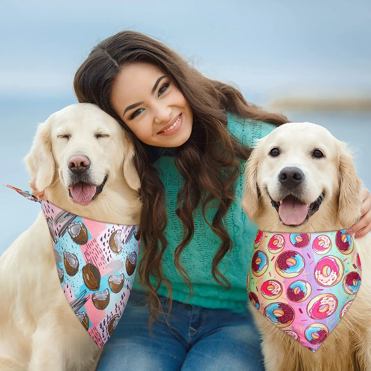 20 Stück Hunde-Bandana, Hundedreieck-Schals, Hund, Sommer, Strand, Bandana, Obst, Flamingo, verstellbares Hunde-Lätzchen für kleine, mittelgroße und große Hunde, Katzen – Detail 1